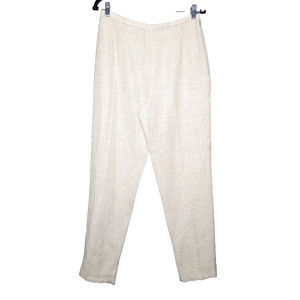 Valentino Womens Beige High Waist Straight Leg Linen Lounge Pants Sz 10 Classic